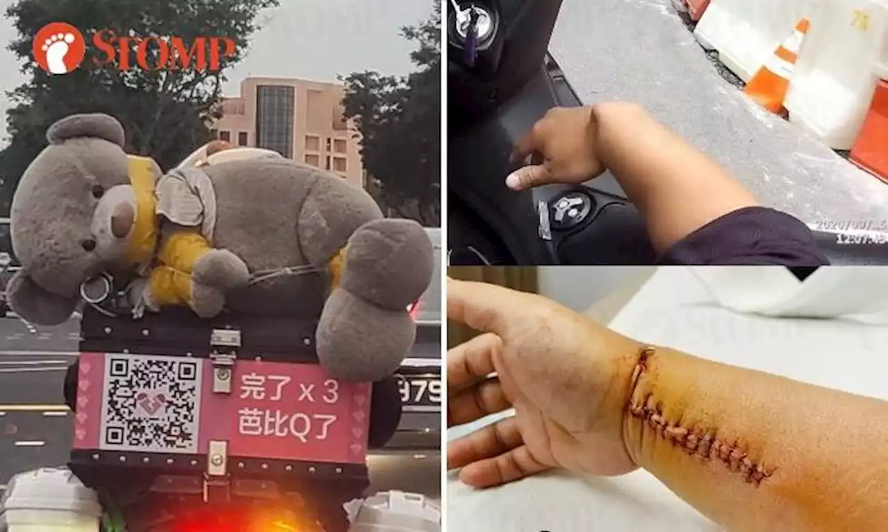 'Hilarious' giant teddy bear on back of bike has painful story behind it -- with sweet ending