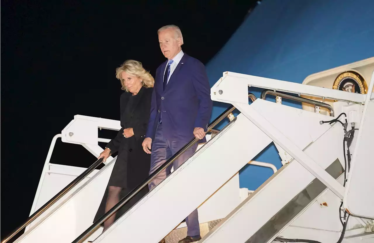 US President Joe Biden arrives in London with wife Jill for Queen's funeral