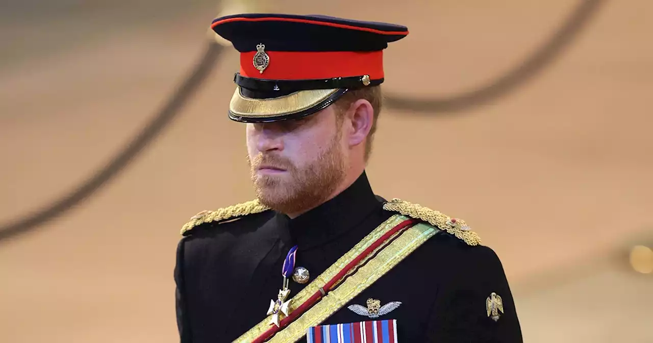 Harry Wears Military Uniform at Queen Elizabeth II's Vigil: See Photos