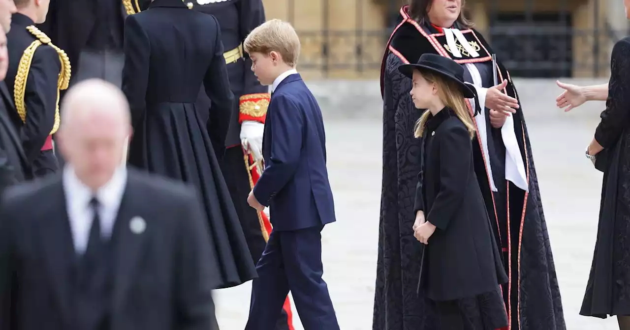 George and Charlotte walk behind funeral procession as nation pays its respects