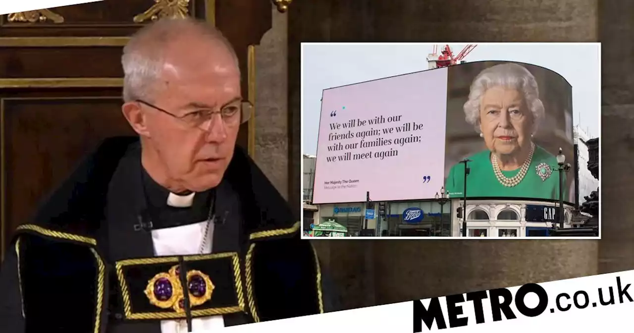 Archbishop of Canterbury echoes Queen's Covid message saying 'we'll meet again'