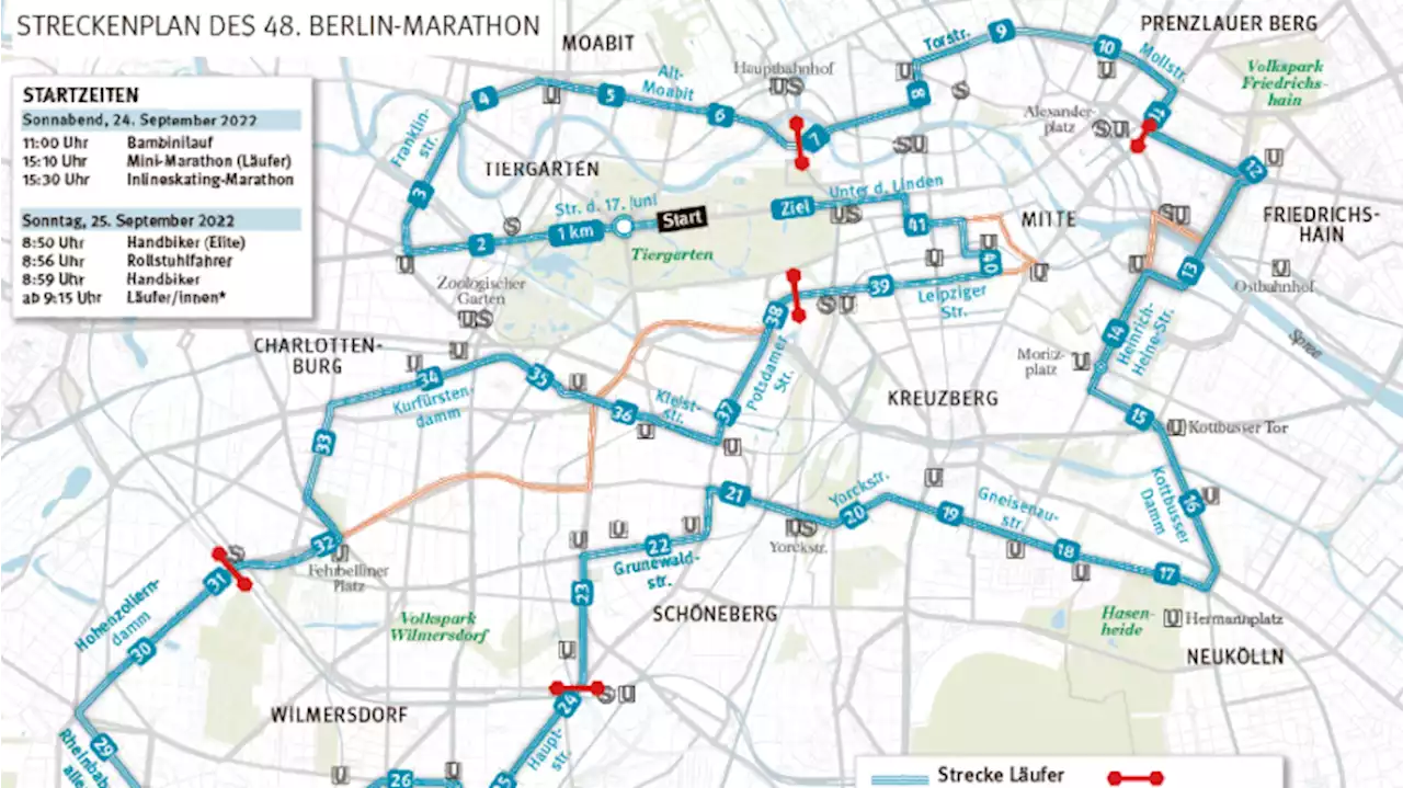 Mehr als 45.000 Läuferinnen und Läufer beim Berlin-Marathon