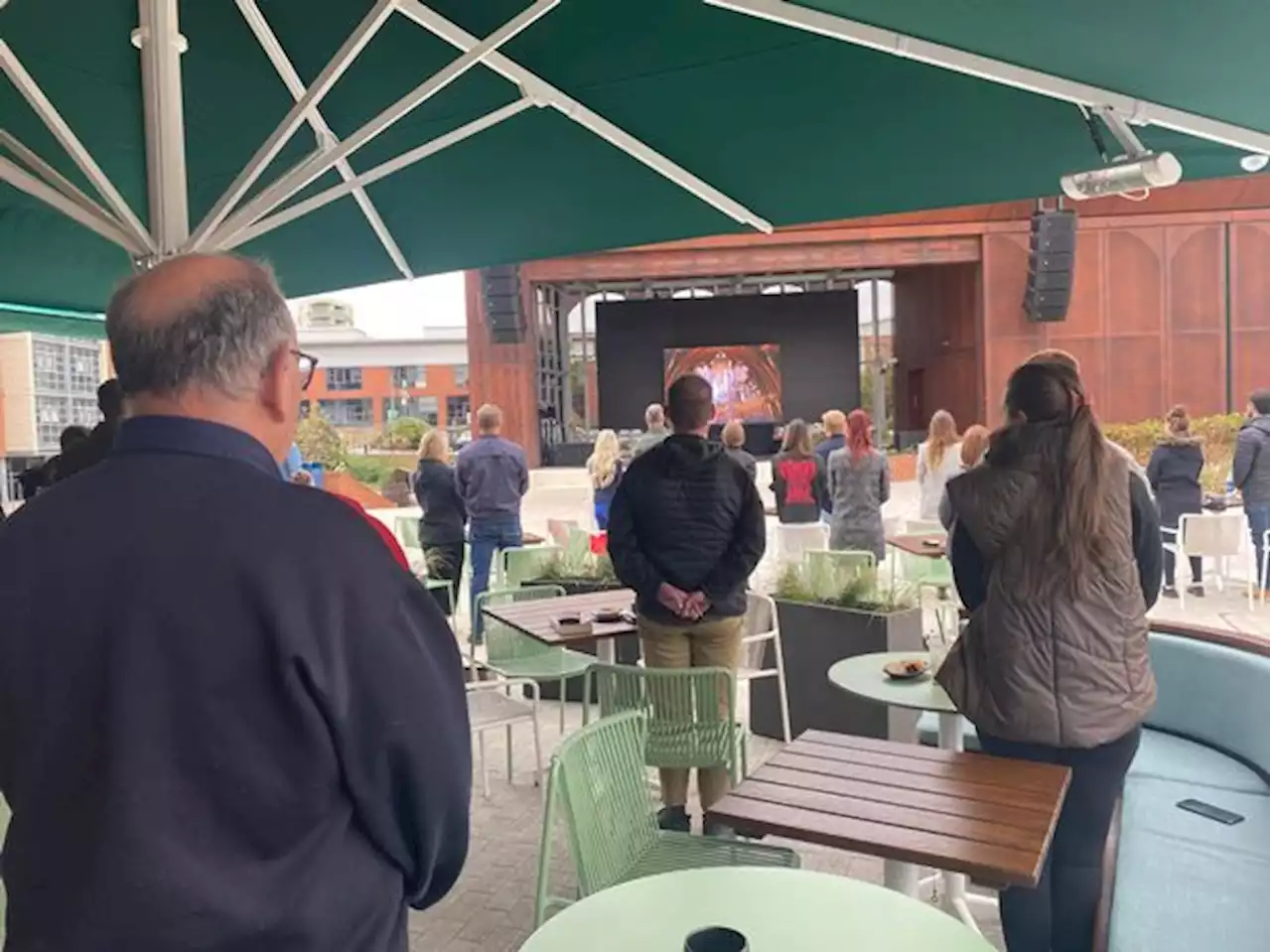 We joined people at Binks Yard to watch the Queen's funeral together