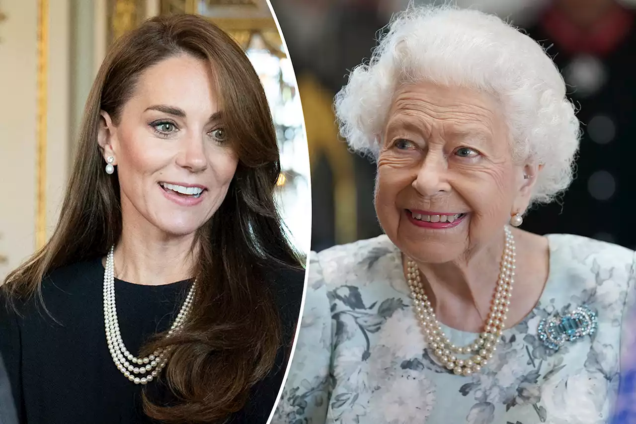 Kate Middleton wears Queen Elizabeth’s pearl necklace at palace reception