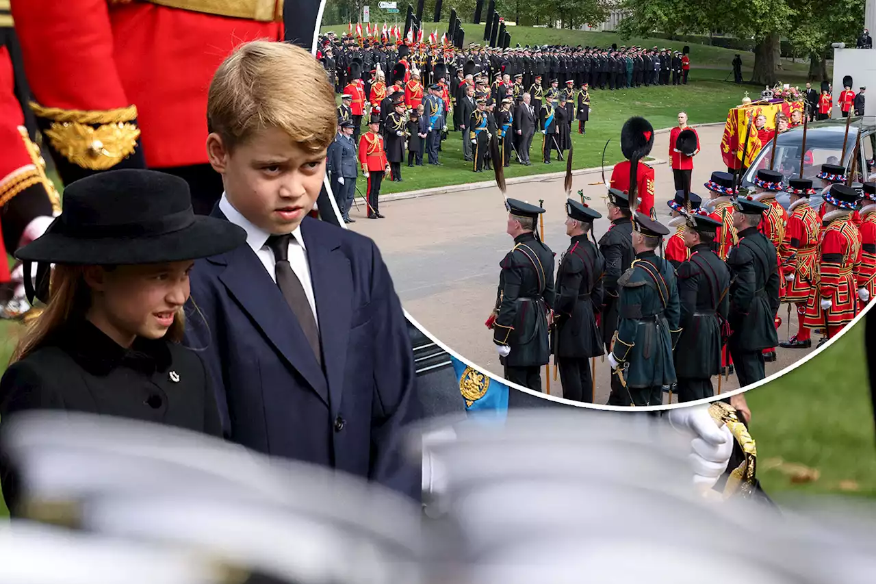 Princess Charlotte, 7, tells Prince George, 9, to bow at Queen’s funeral