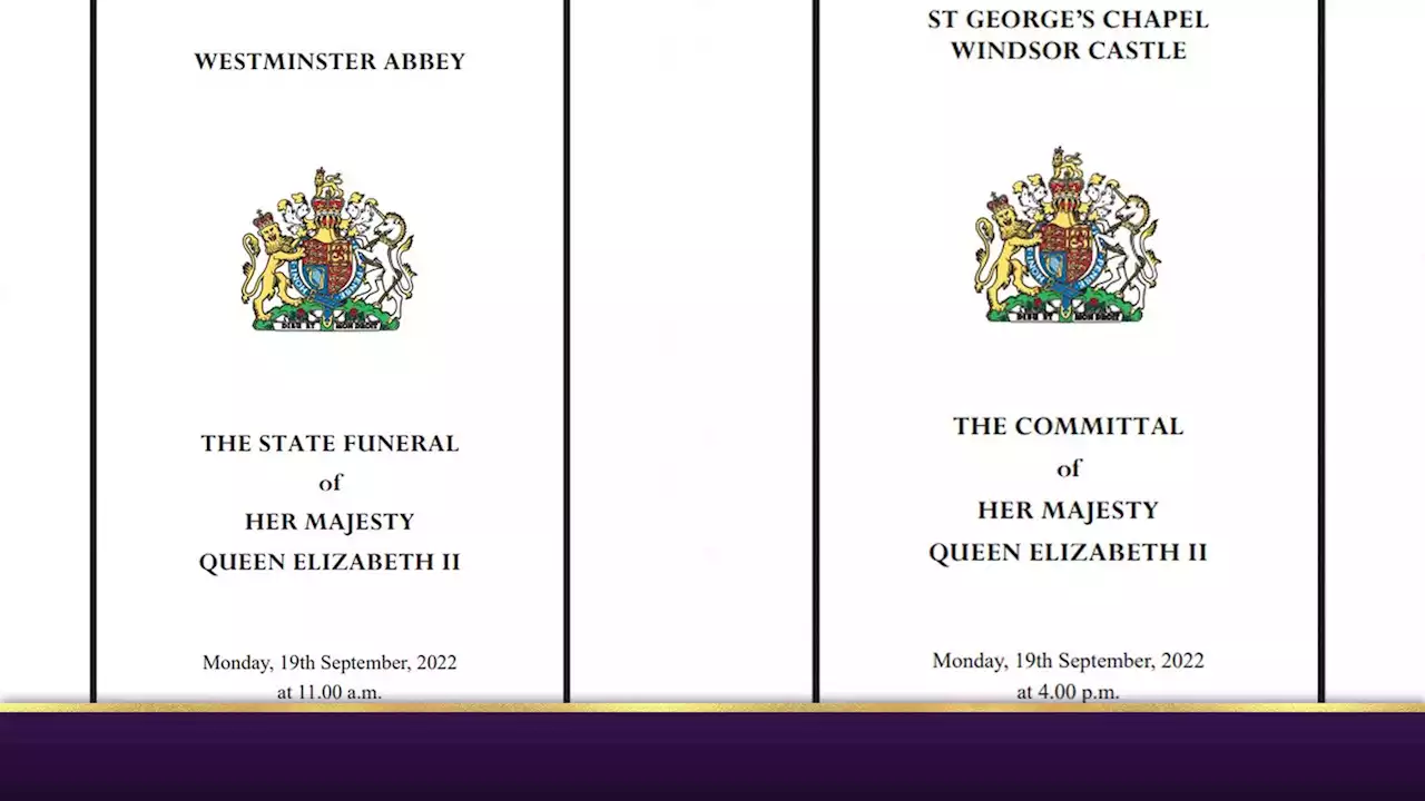 Order of service for Queen Elizabeth's state funeral at Westminster Abbey