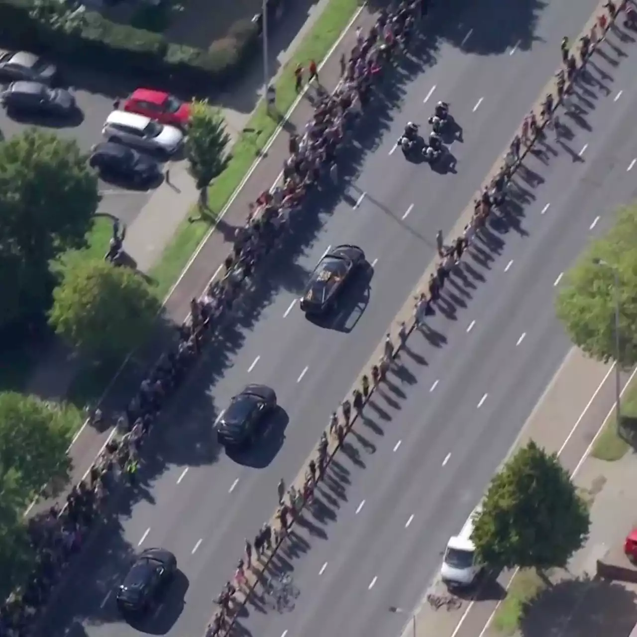 Final farewell: Emotional royals escort Queen's coffin through London, bound for Windsor