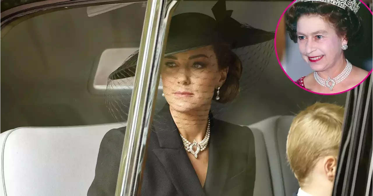 Kate Honors Queen Elizabeth at Her Funeral With Pearl-String Necklace