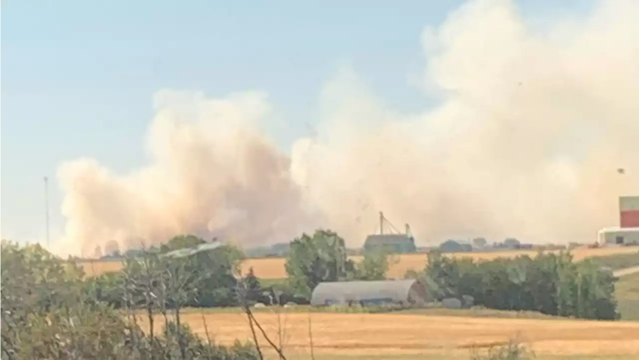 'Out-of-control' grassfire threatens homes in Carstairs, Alta.