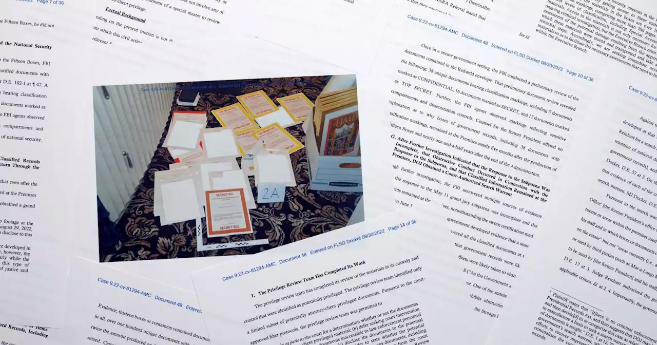 Empty folders marked classified among items found in FBI search of Trump home