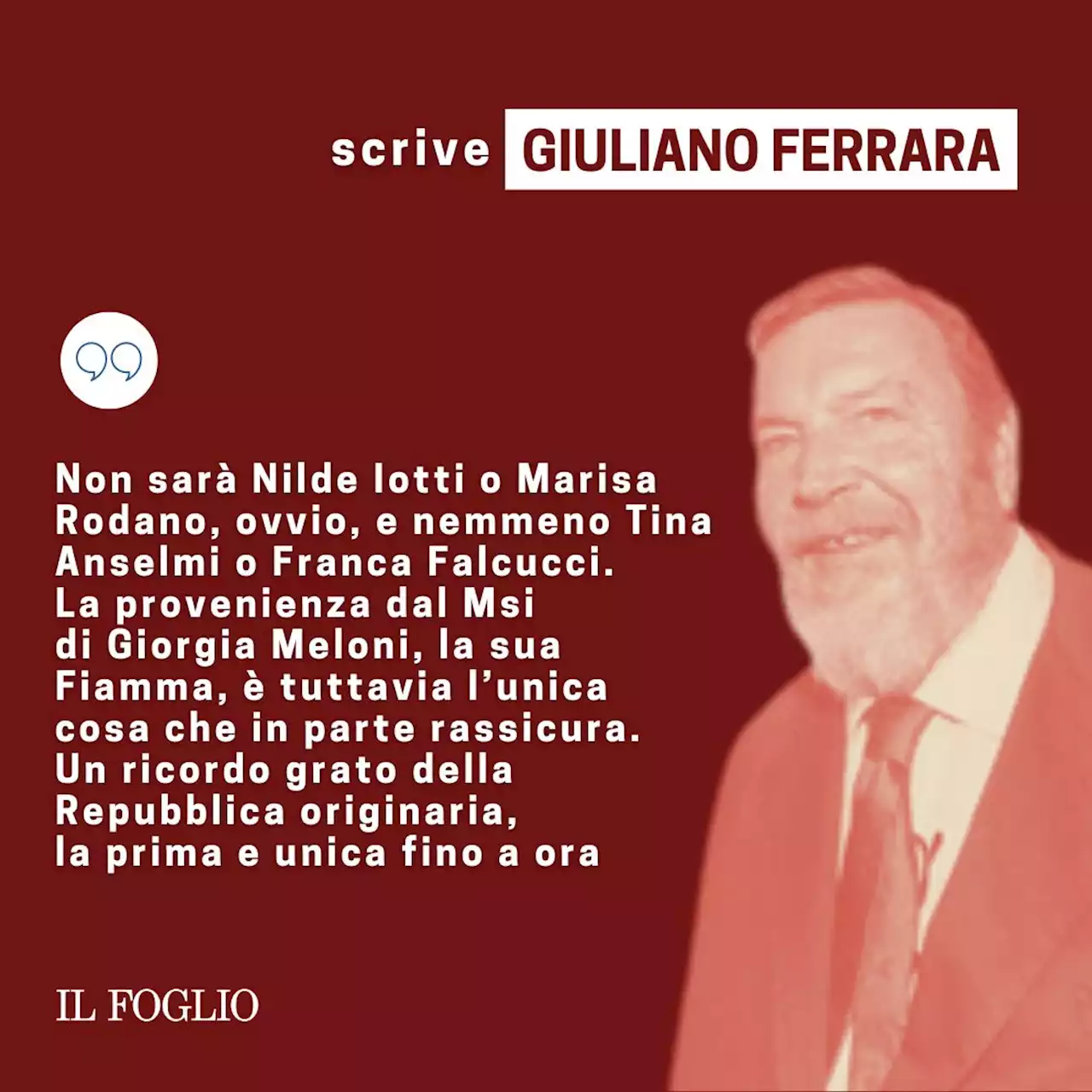 La fiamma: l'unica garanzia di Giorgia Meloni