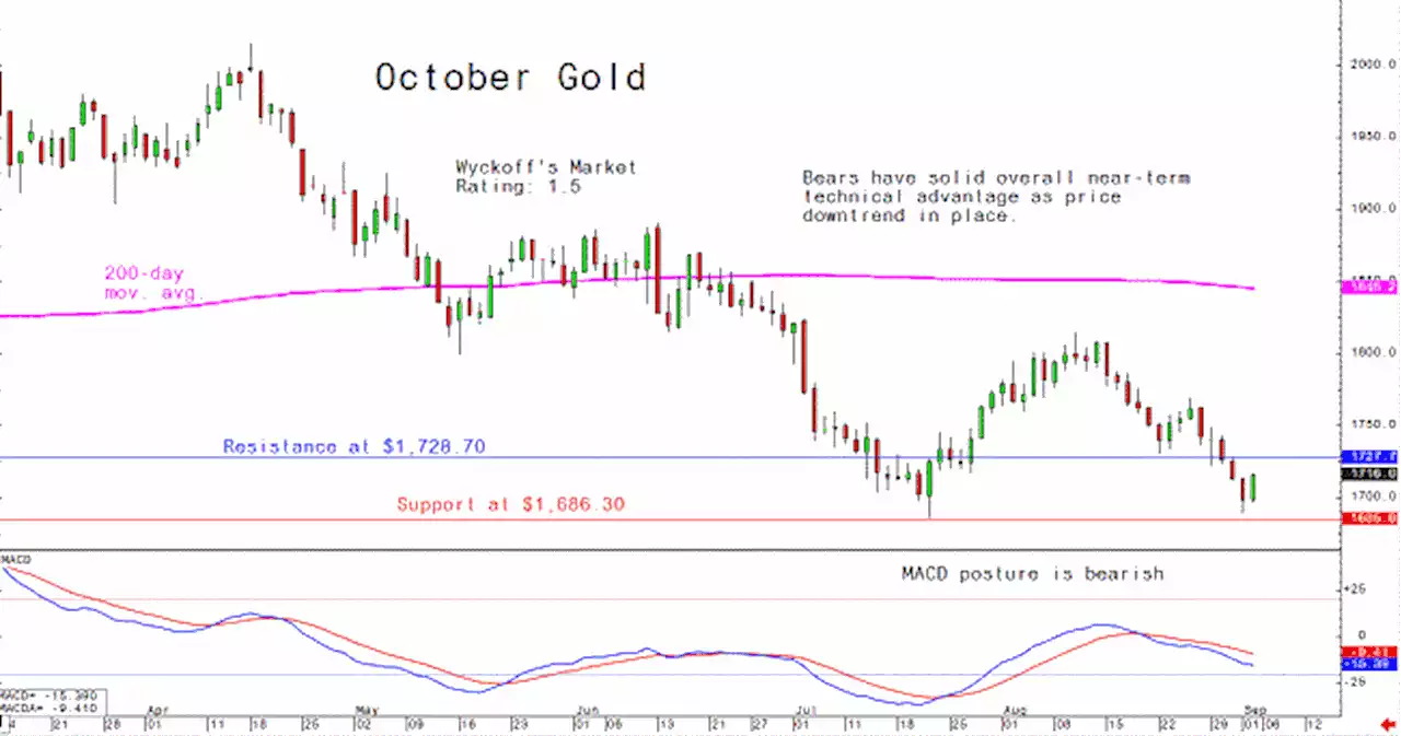 Friday's Charts for Gold, Silver and Platinum and Palladium, Sept 2