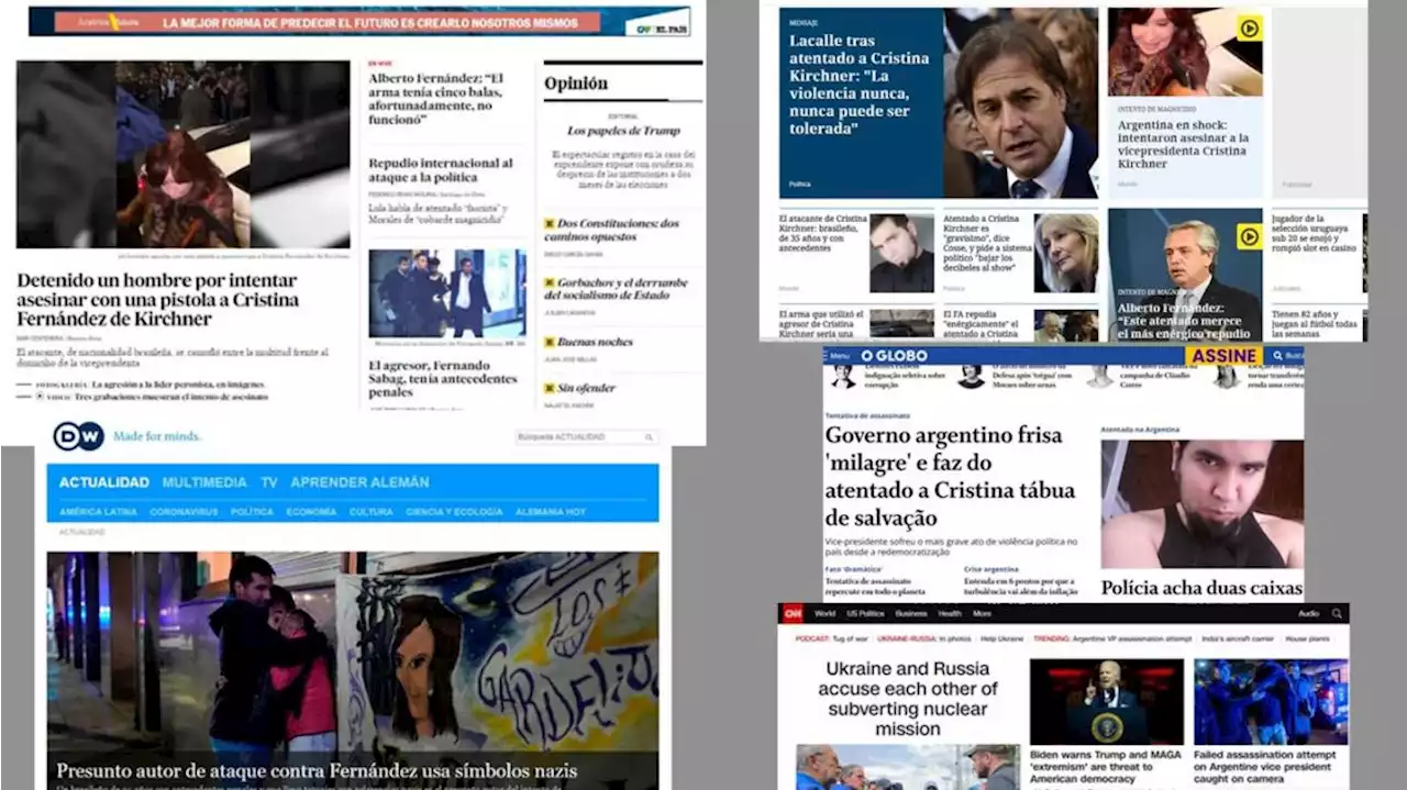 Cómo reflejaron los medios del mundo el atentado a Cristina Kirchner