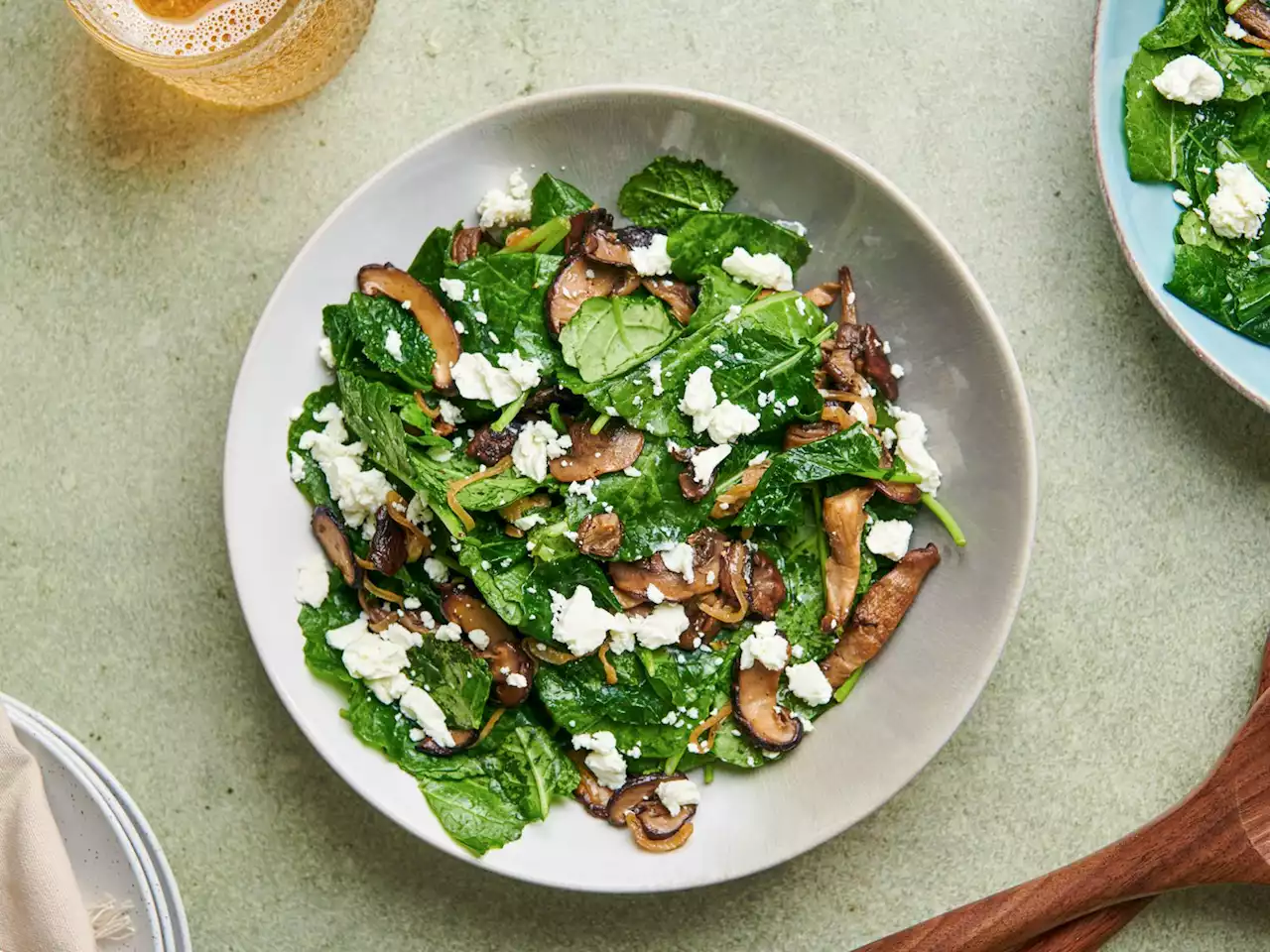 Warm Kale and Caramelized Mushroom Salad Recipe