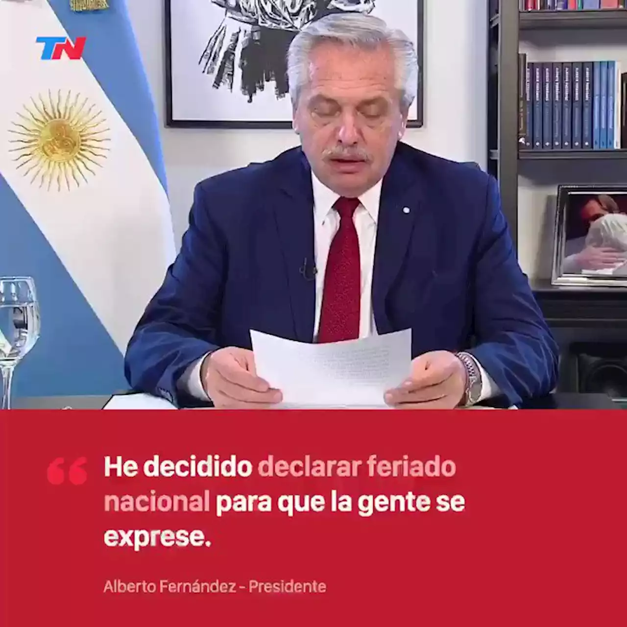 Alberto Fernández declaró feriado nacional este viernes tras el ataque a Cristina Kirchner