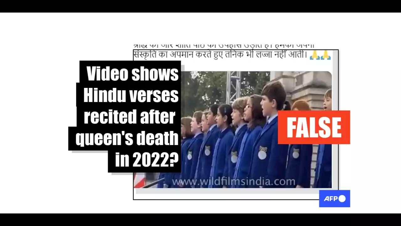 Video shows student choir reciting Hindu verses in 2009, not after Queen Elizabeth II's death in 2022