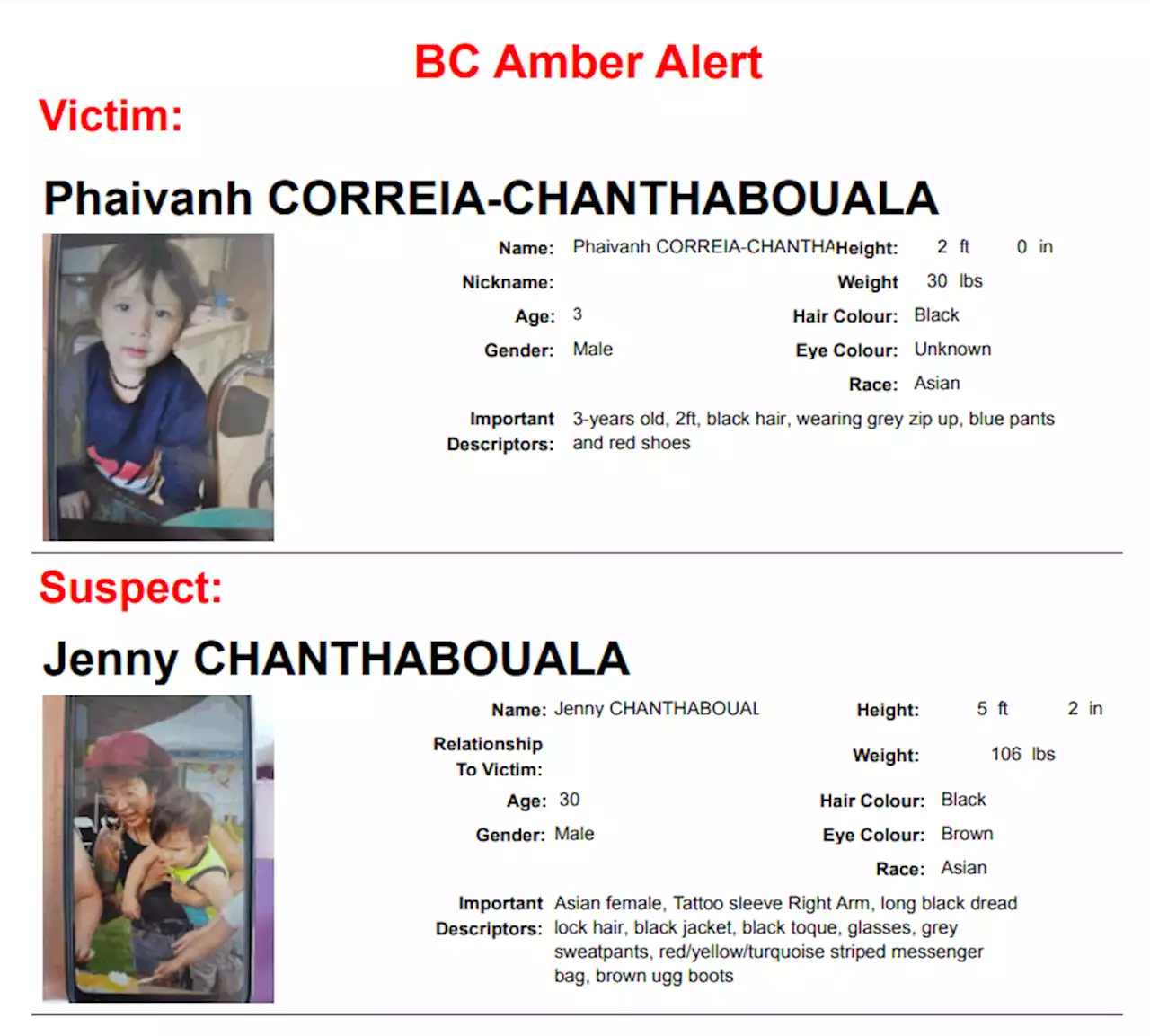 Amber alert issued for 3-year-old boy believed to be adducted