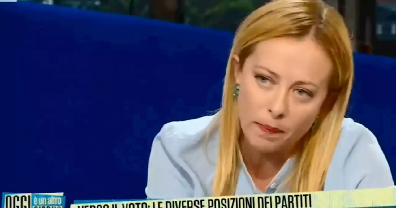 Giorgia Meloni a Oggi è un altro giorno: 'Cosa chiedete se viene Letta?'