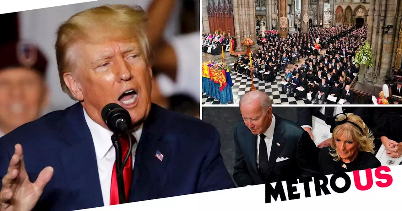 Donald Trump says he wouldn't sit 'back there' at Queen's funeral like Joe Biden