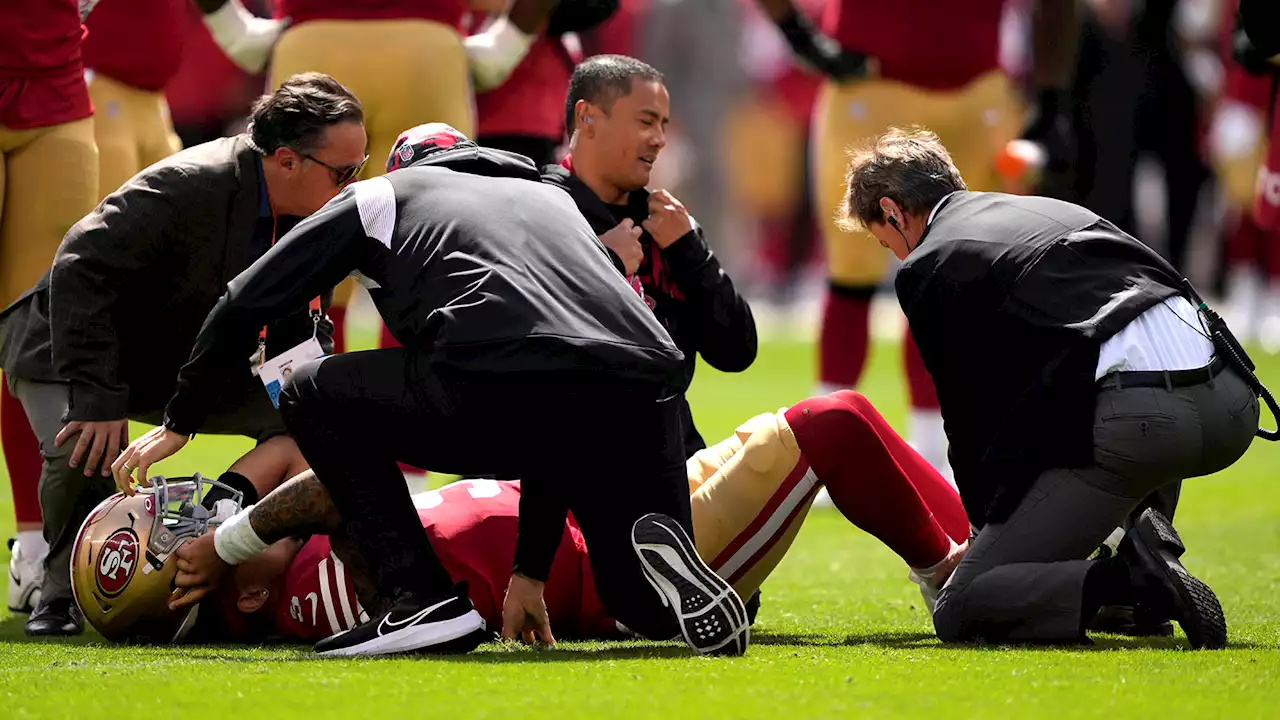 What Kyle Shanahan Said to Trey Lance After 49ers QB's Season-Ending Injury