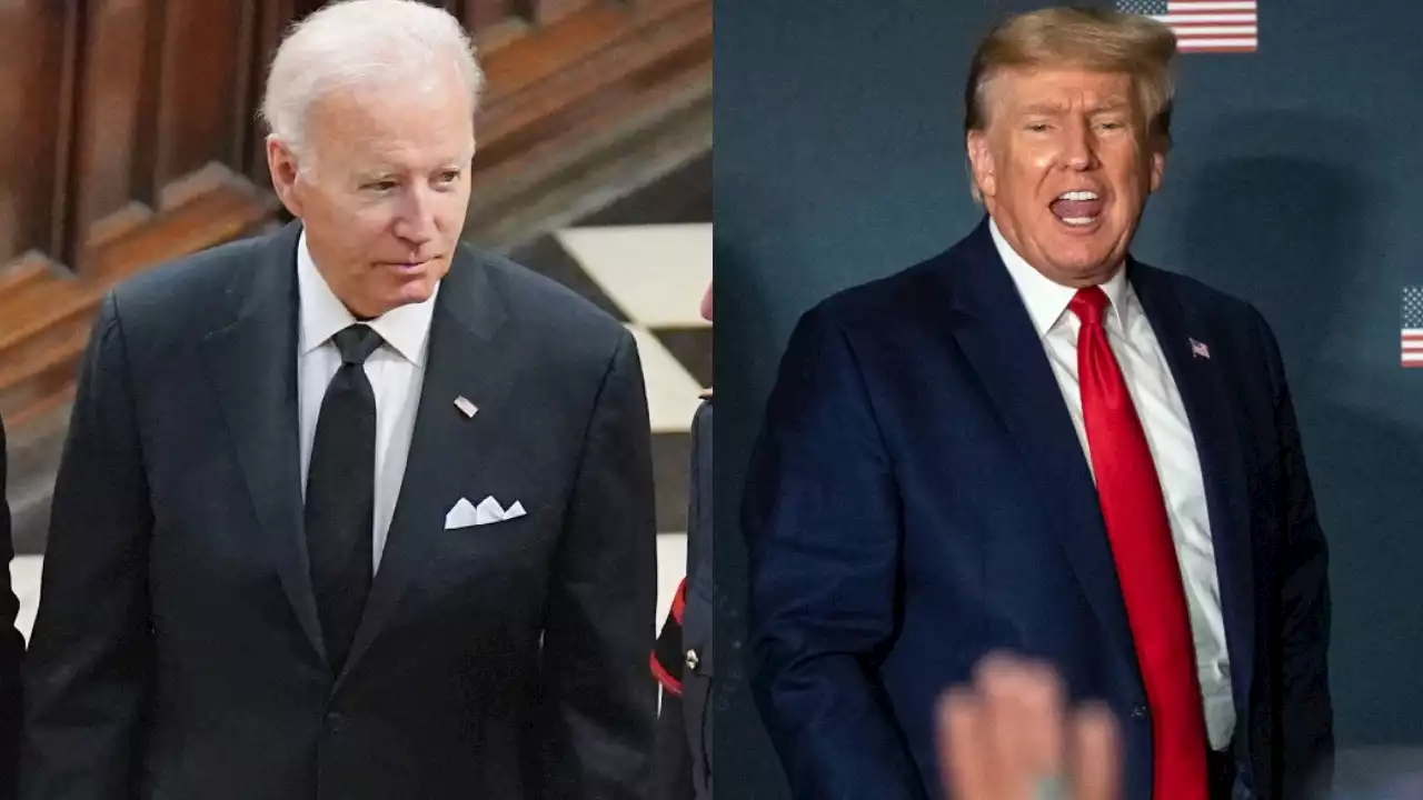 Trump mocks Biden for being seated at back of Queen’s funeral