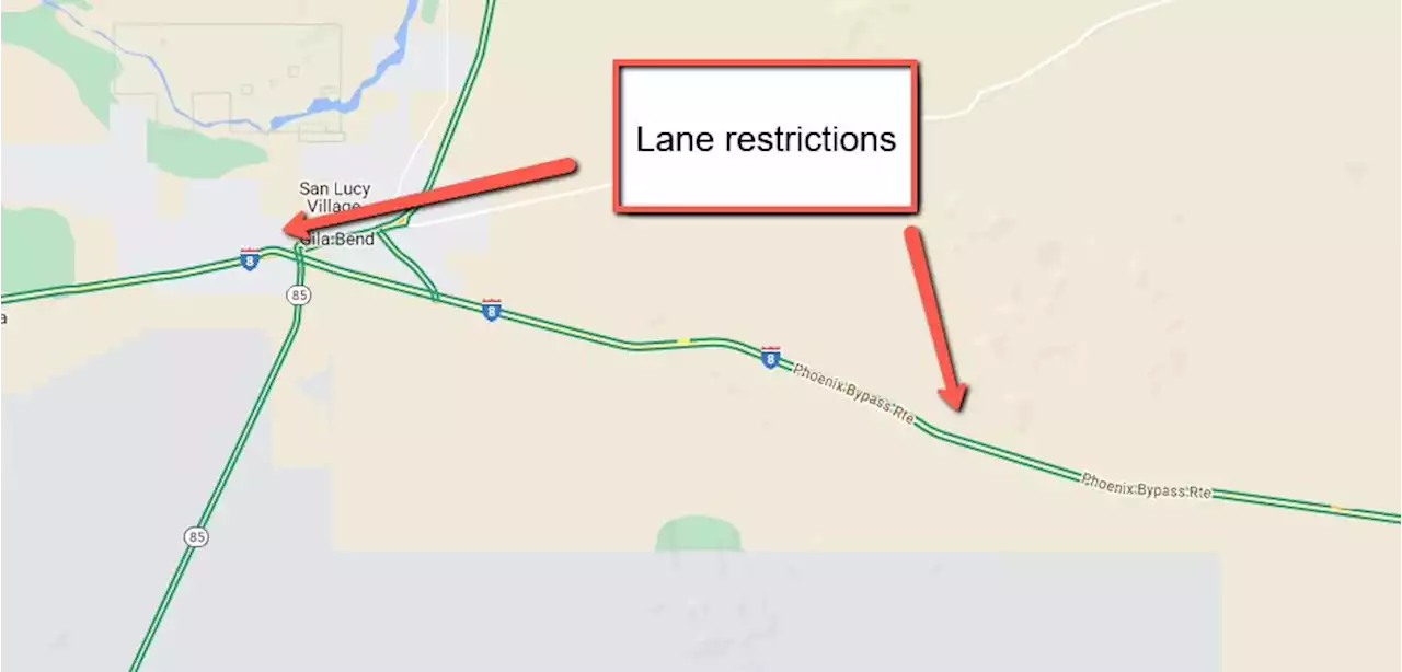 Plan for overnight lane restrictions on Interstate 8 near Gila Bend beginning Sept. 26