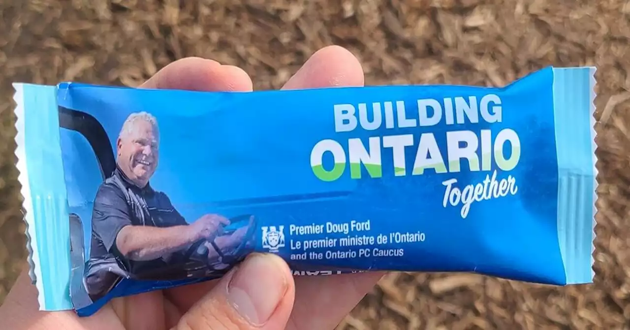 Ontario's PC Party is peddling granola bars with Doug Ford's face on them