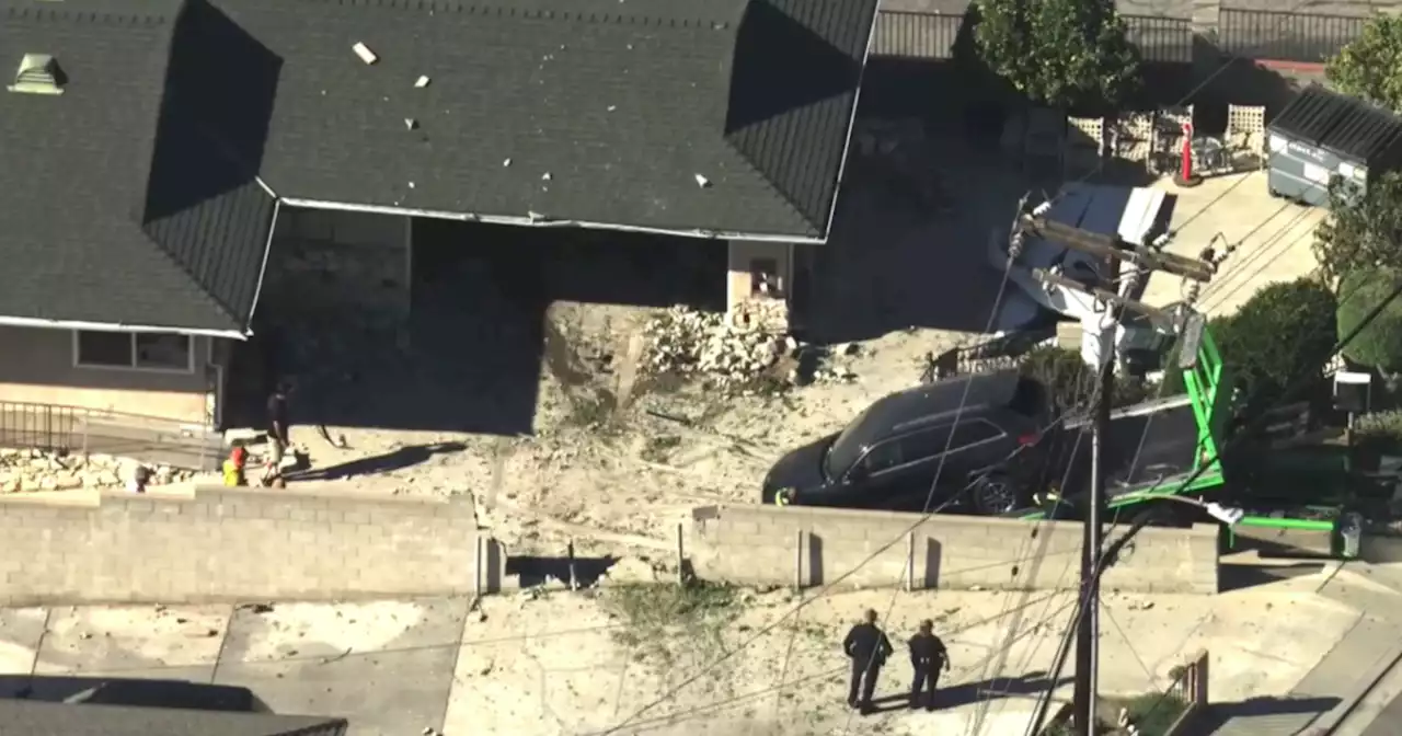 1 hospitalized after car drives into house in Monterey Park