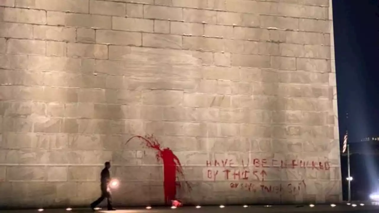 Washington Monument defaced with red paint; suspect taken into custody, facing charges: officials