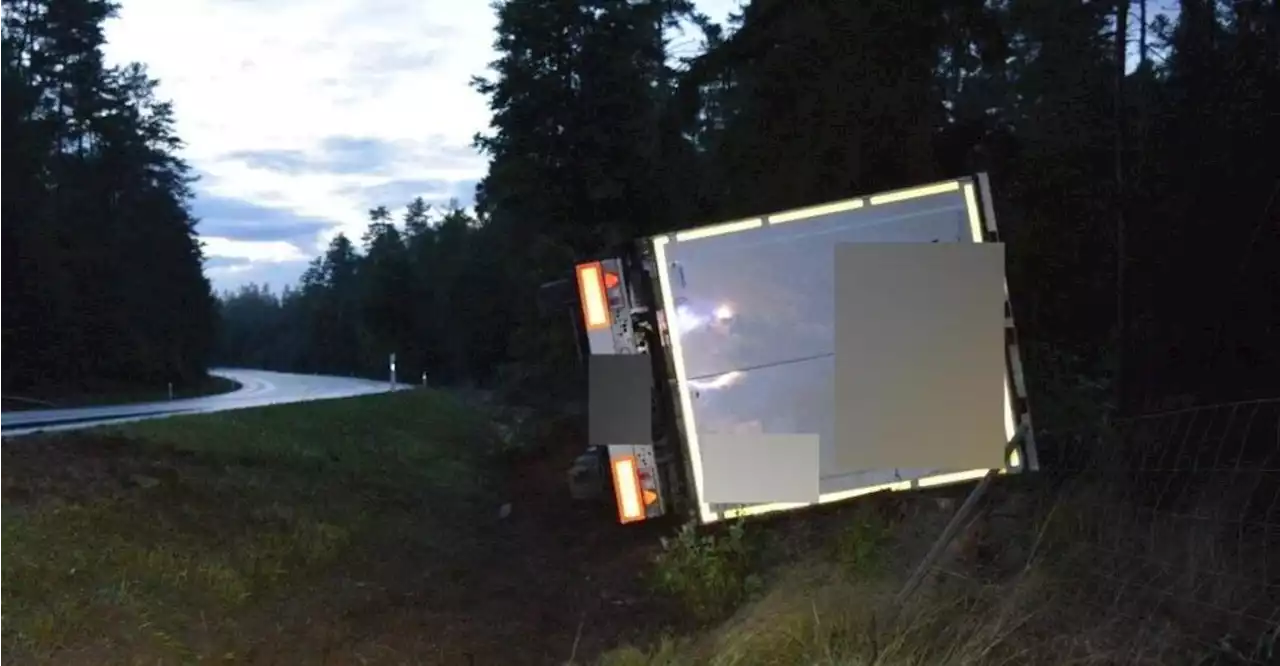 Laster kippt auf B85 von der Fahrbahn - Wildschutzzaun zerstört