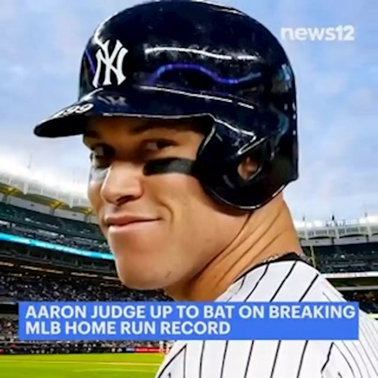 Aaron Judge up to bat on breaking MLB home run record