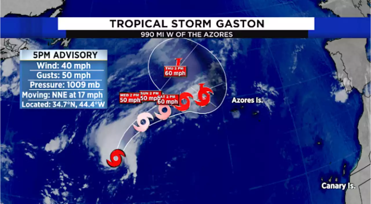 Tropical Storm Gaston forms in the North Atlantic