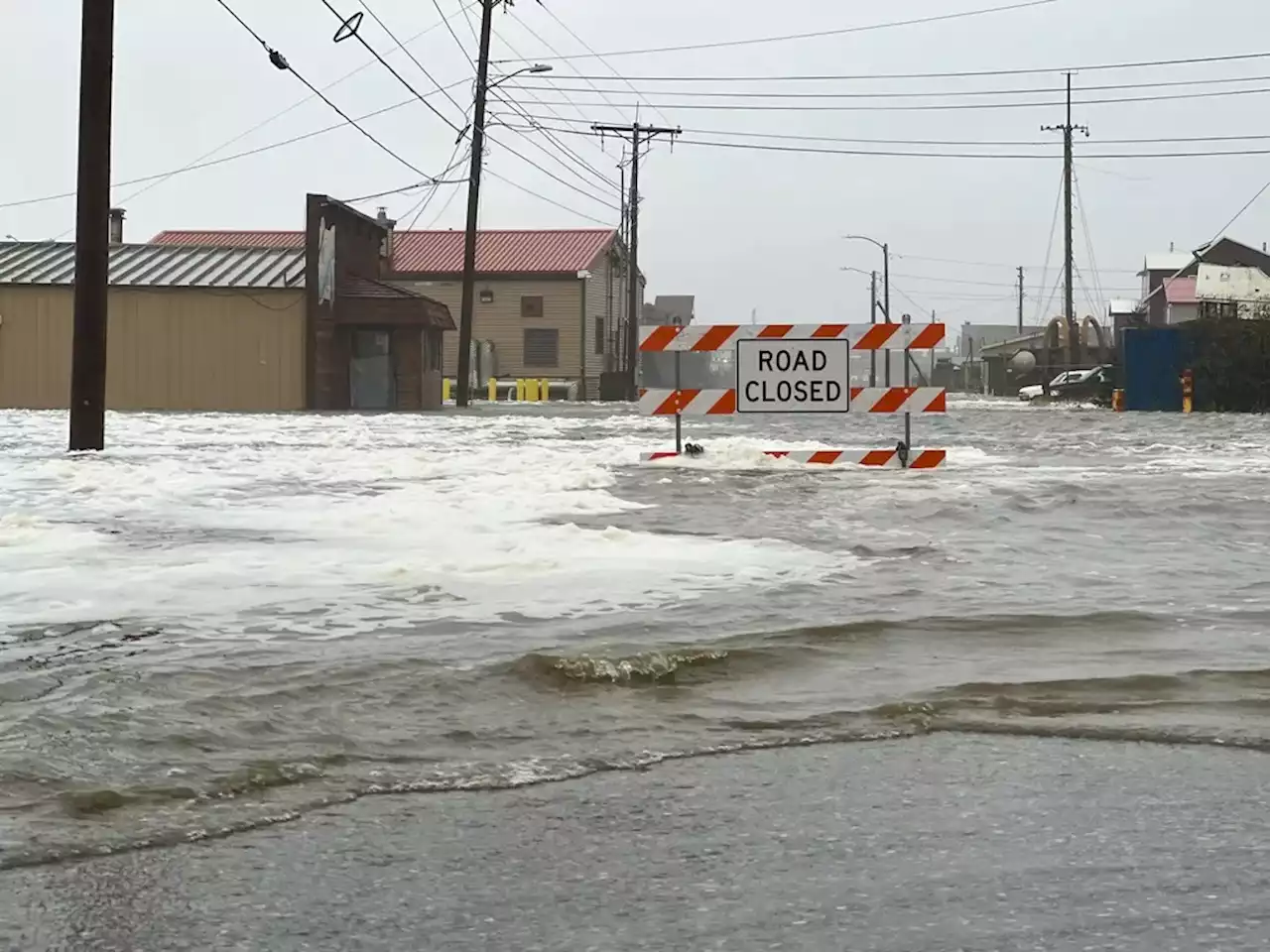 Nome assesses infrastructure damage, looks east towards Cape of Nome and summer camps