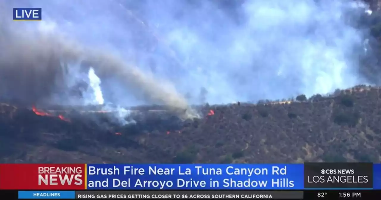 Five-acre brush fire burning in Shadow Hills