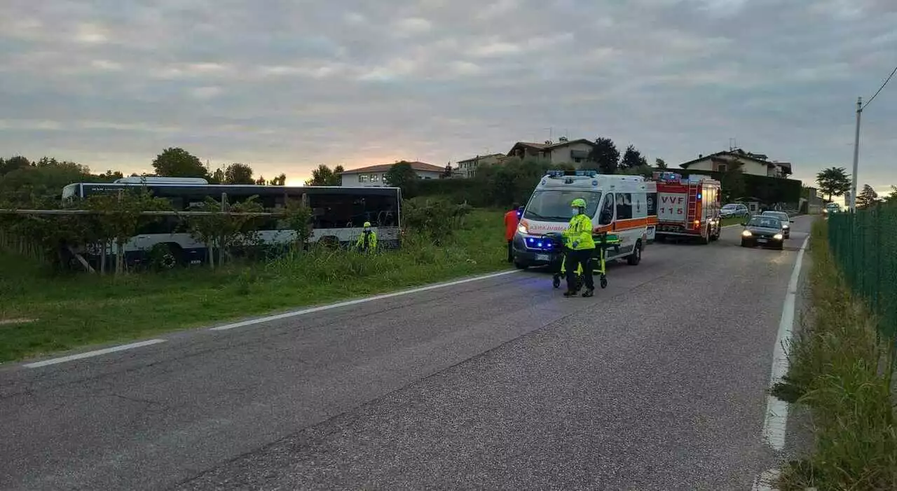 Terrore sul bus degli studenti: autista sviene, il pullman finisce in mezzo ai vigneti FOTO