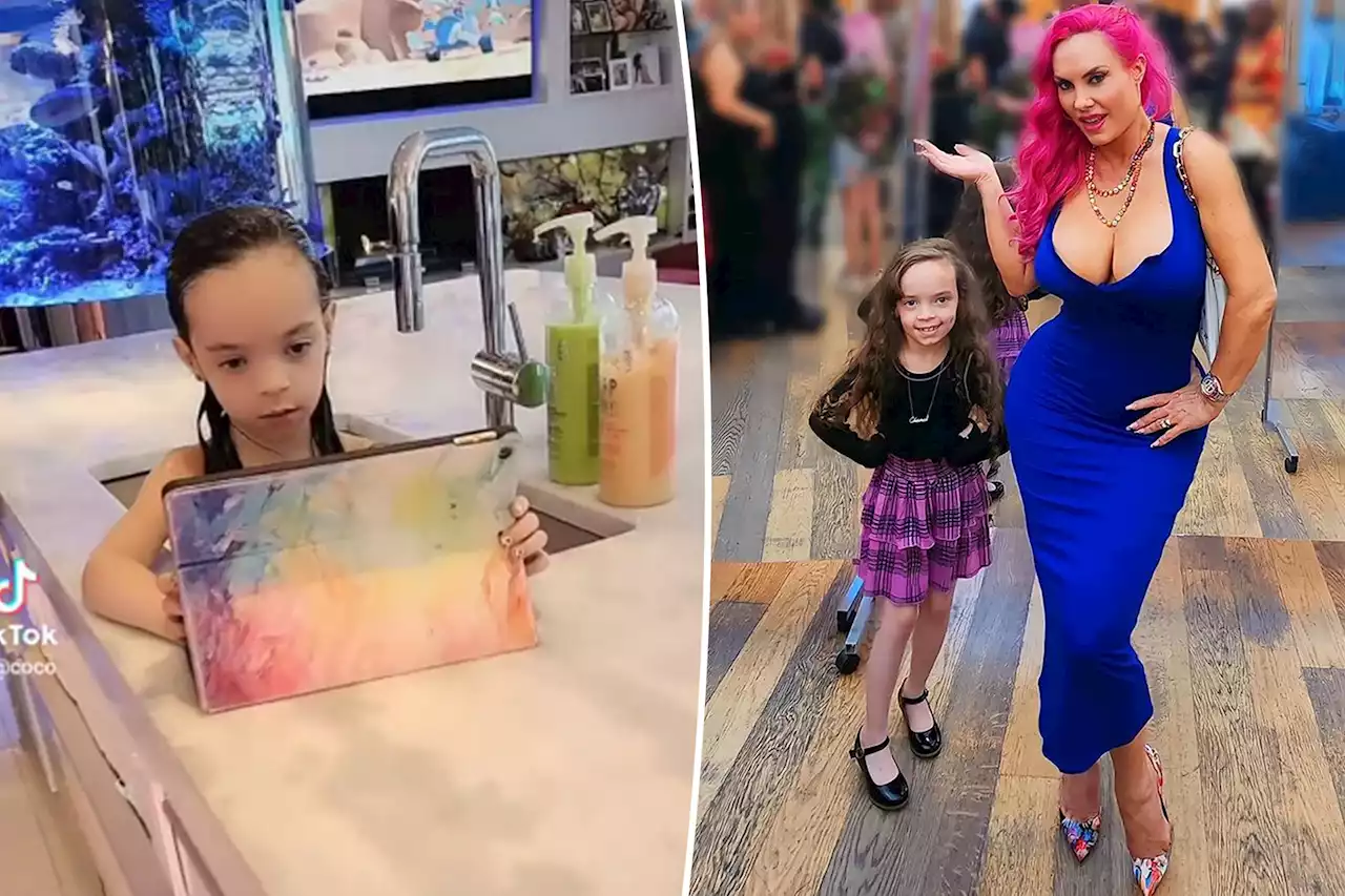 Coco Austin bathes 6-year-old daughter Chanel in sink, gets mixed reactions