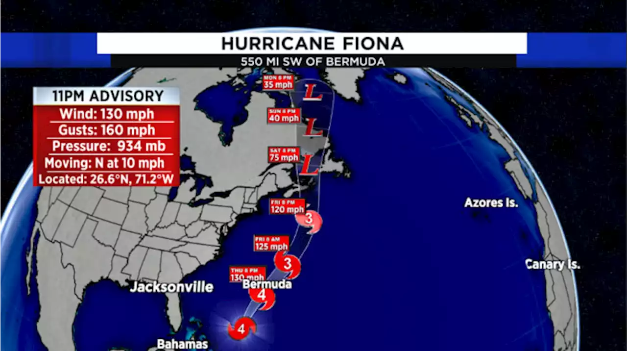 Major Hurricane Fiona’s wind field grows as it churns toward Bermuda