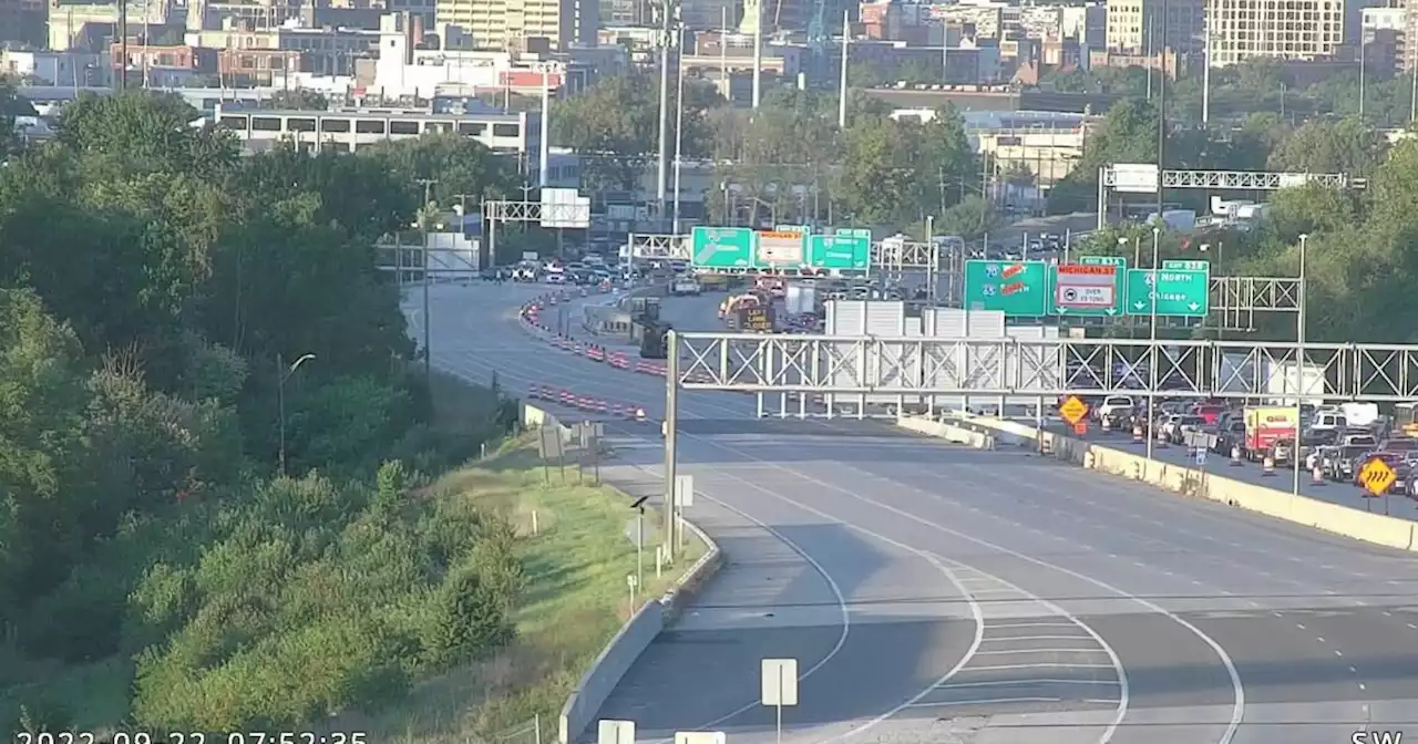 Crane knocks down power lines across I-70, causes closure near Rural and Keystone on Indy's east side