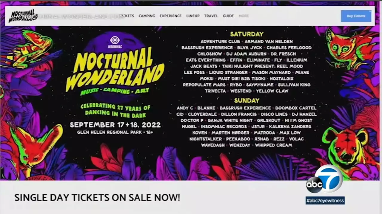 2nd death reported at Nocturnal Wonderland music festival in San Bernardino