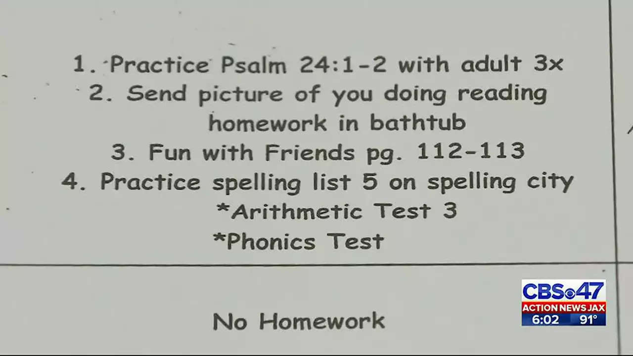 Second grader was instructed to ‘send picture doing reading homework in bathtub’, parents say