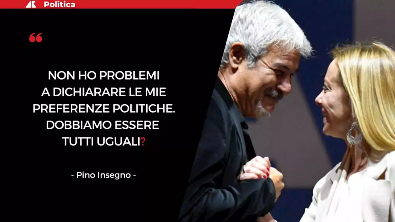 Elezioni, Pino Insegno: ''Mi criticano per comizio Meloni, sti ca…''