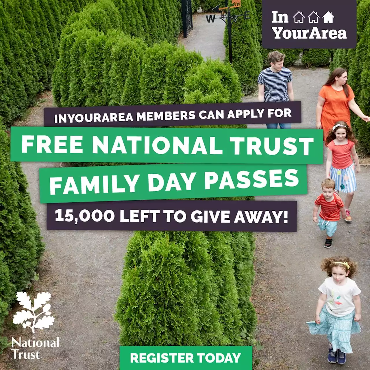 LAST CHANCE to claim 1 of 15,000 FREE National Trust family passes TODAY