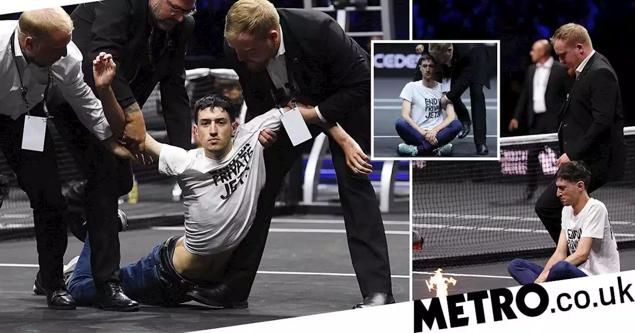 Climate change activist sets arm on fire at O2 Arena during Laver Cup