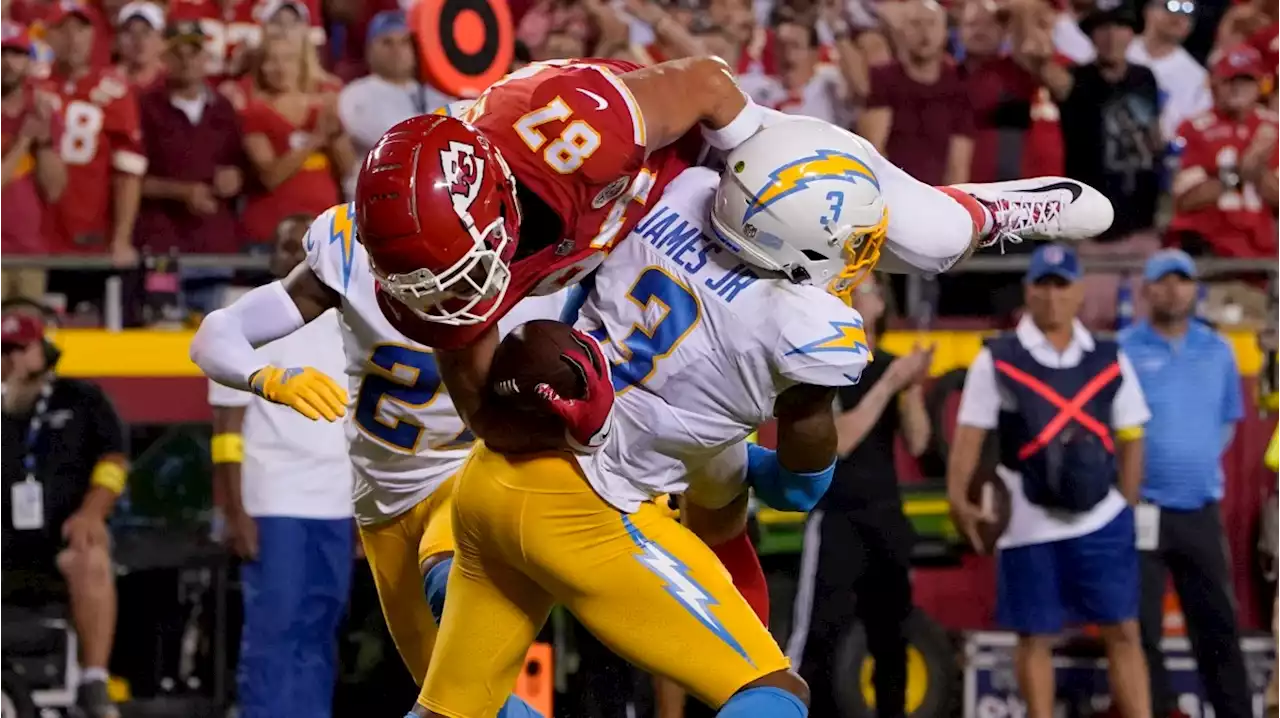 Travis Kelce Reveals What Derwin James Said to Him After Body Slam