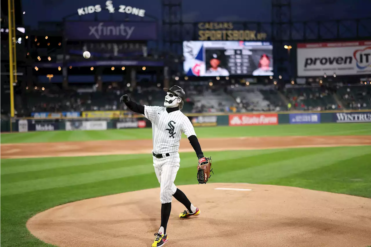 Ghost's Papa Emeritus IV Throws Out the First Pitch at Chicago White Sox Game