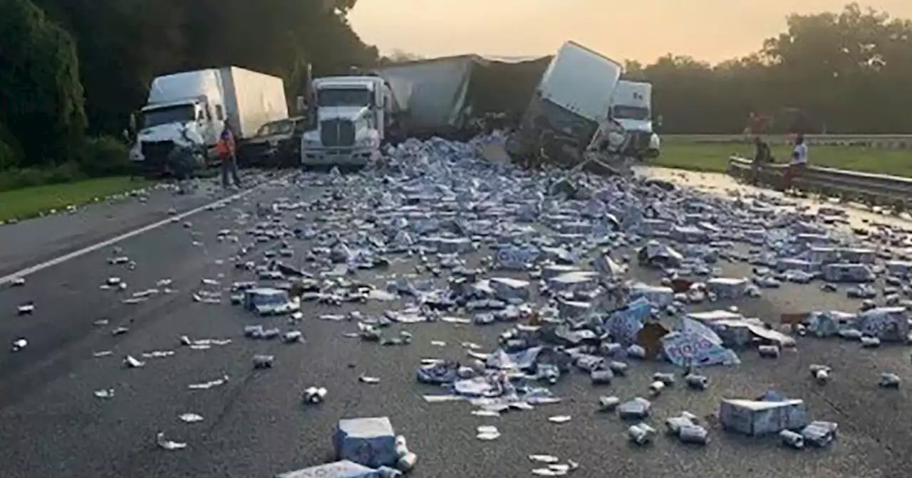 Coors Light beer truck crashes in Florida causing a highway-wide brew-haha