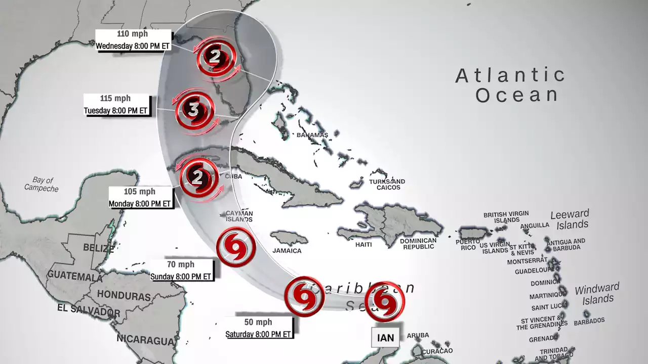 Tropical Storm Ian strengthens in the Caribbean, tracks toward Florida