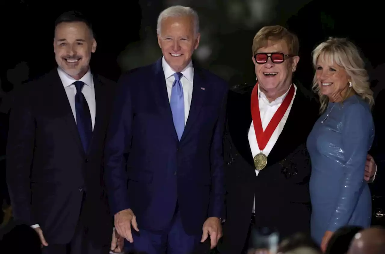 Elton John Surprised With National Humanities Medal by President Joe Biden