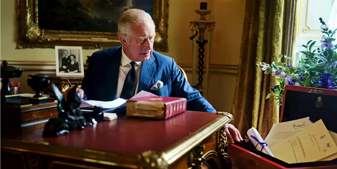 King Charles III Poses Next to a Photograph of His Late Parents in a New Portrait