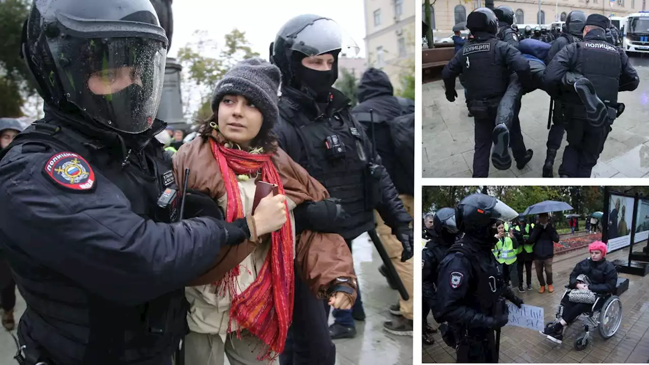 Putin's riot police arrest more than 700 protesters following mobilisation order